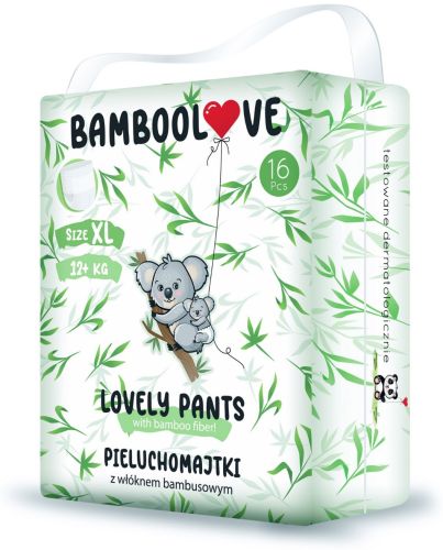 Plenkové kalhotky jednorázové bambus vel. XL 12+ kg 16 ks