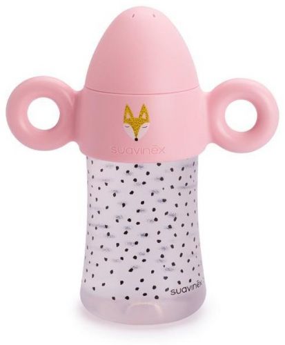 Láhev Fox druhá s oušky 270 ml - růžová