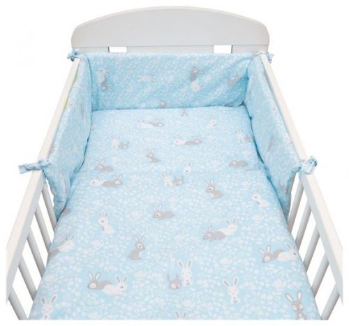 3-dílné ložní povlečení New Baby 90/120 cm Králíčci modré