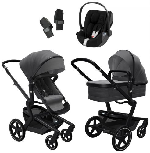 Day+ kompletní set Awesome Anthracite 2021 + Cybex Cloud Z i-Size Deep Black 2021 + adaptéry Joolz