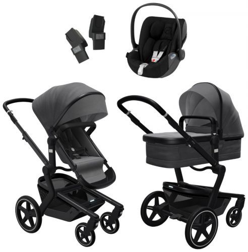 Day+ kompletní set Awesome Anthracite 2021 + Cybex Cloud Z i-Size Deep Black 2021 + adaptéry Joolz