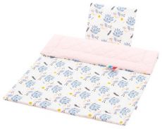 Oboustranný Set z Velvet do kočárku pávi růžový