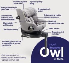 Autosedačka Owl by Nuna - Mineral Grey + ISOFIX 360 base by Nuna