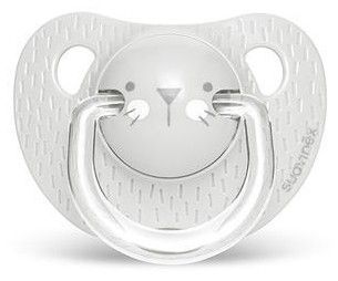 Premium dudlík anatomický hygge +18 m vousky - šedá