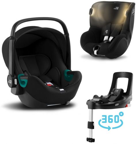 Set autosedačka Baby-Safe 3 i-Size+Flex Base iSense+Autosedačka Dualfix iSense, Space Black