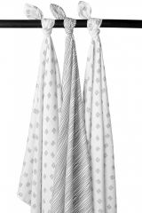 Pleny 3-balení Block Stripe Grey 120 x 120 cm