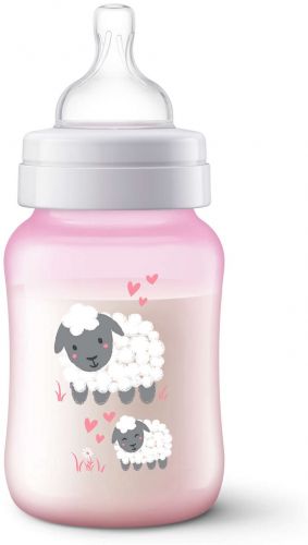 Lahev Anti-colic 260 ml, 1 ks růžová ovečka