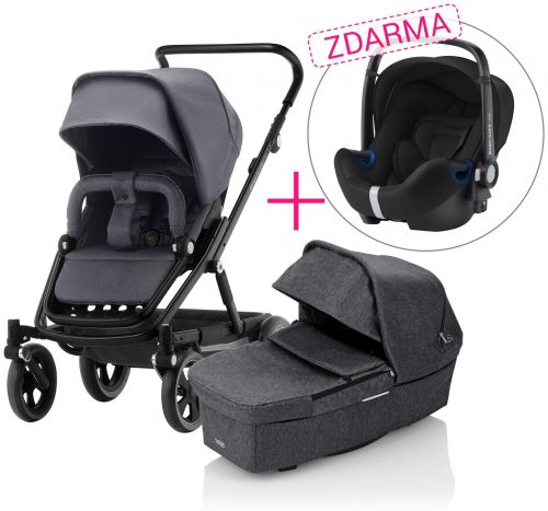SET Kočárek Go Big 2 + hluboká korba + autosedačka Graphite Melange