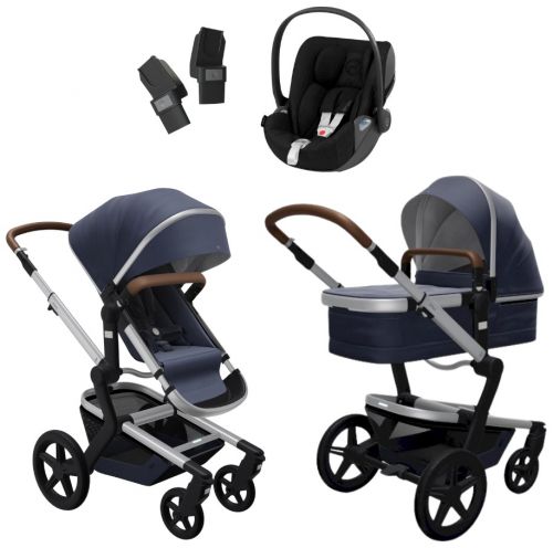 Day+ kompletní set Classic Blue 2021 + Cybex Cloud Z i-Size Deep Black 2021 + adaptéry Joolz