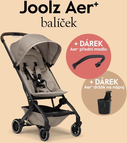 AER+ kočárek | Lovely taupe l SADA madlo a držadlo na nápoj