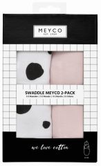 Zavinovačka 0-3 měsíce 2-balení Dots black / Uni light pink