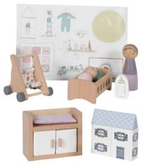 Set do domečku dřevěný Pokoj pro miminko