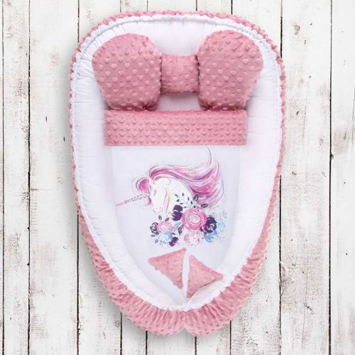 Hnízdečko s peřinkou pro miminko Minky Unicorn