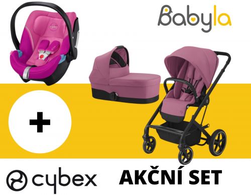 Akční Set Cybex Balios S Lux + Carry Cot Magnolia Pink 2020 + Cybex Aton 5 Magnolia Pink