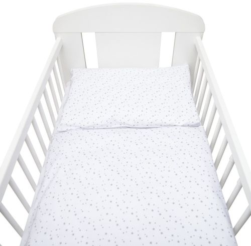2-dílné ložní povlečení New Baby 100/135 cm bílé šedé hvězdičky