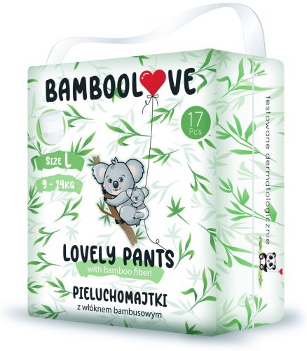 Plenkové kalhotky jednorázové bambus vel. L 9-14 kg 17 ks