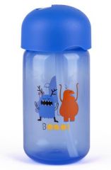 Lahvička s brčkem Booo 340 ml - Modrá
