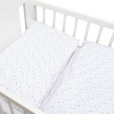 2-dílné ložní povlečení New Baby 100/135 cm bílé šedé hvězdičky