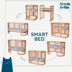 Dětská rostoucí postýlka SMART BED 60 - přírodní dřevo