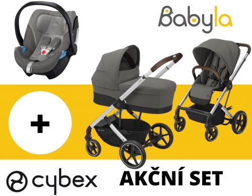 Akční Set Cybex Balios S Lux + Carry Cot Soho Grey 2020 + Cybex Aton 5 Soho Grey