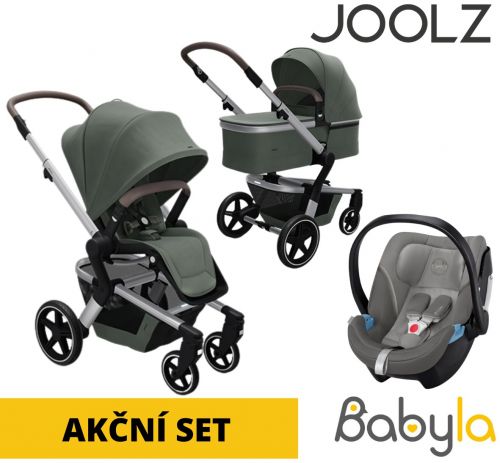 HUB+ Marvellous Green 2020 včetně korbičky + Cybex Aton 5 Soho Grey 2021