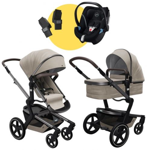 Day+ kompletní set | Timeless Taupe 2021 + Cybex Aton 5 Deep black 2021 + Joolz adaptéry