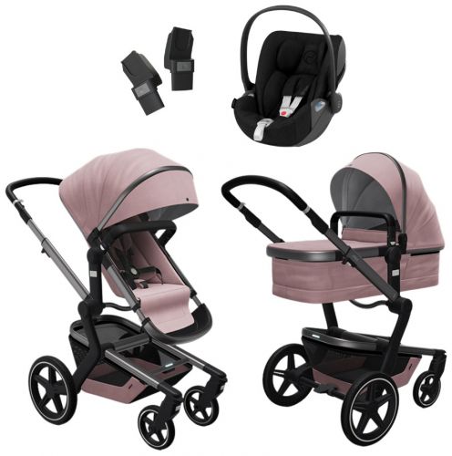 Day+ kompletní set Premium Pink 2021 + Cybex Cloud Z i-Size Deep Black 2021 + adaptéry Joolz