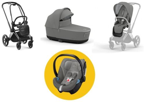 Kompletní set Priam Soho grey + autosedačka Cybex Aton 5 ZDARMA