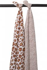 Pleny 2-balení Panter-Cheetah camel 120 x 120 cm