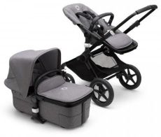 FOX 3 kompletní set - Black / Grey Melange + CYBEX Cloud Z i-Size Soho Grey + Adaptéry