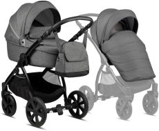 Fjordi 2022 2v1 Dark Grey + Adaptéry + Cybex Aton 5 Soho Grey