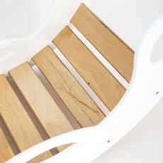 Dřevěná montessori houpačka SwingMe – bílá/přírodní dřevo