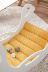 Dřevěná montessori houpačka SwingMe – bílá/přírodní dřevo
