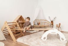 Dřevěná montessori houpačka SwingMe – bílá/přírodní dřevo