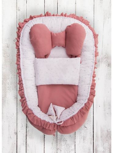 Hnízdečko s peřinkou pro miminko Angel Baby růžové