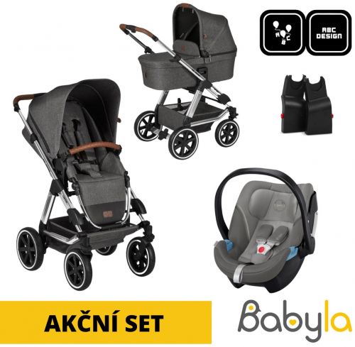 Akční set Viper 4 Asphalt Diamond Editions 2021 + Cybex Aton 5 Soho Grey 2021 + adaptéry