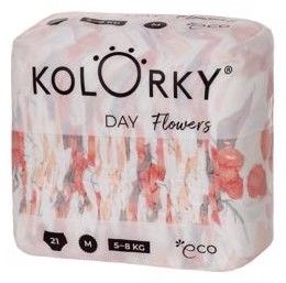 DAY - květy - M (5-8 kg) - 21 ks - jednorázové eko plenky