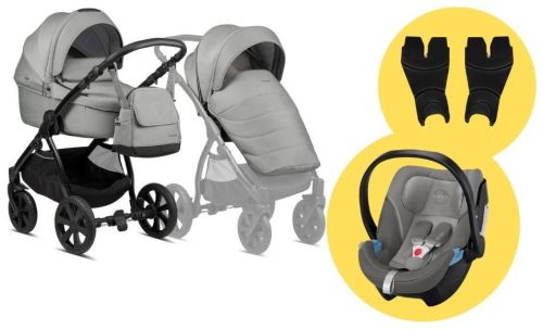 Fjordi 2022 2v1 Grey + Adaptéry + Cybex Aton 5 Soho Grey