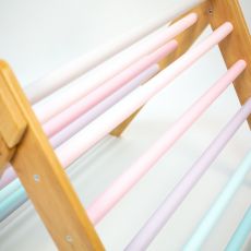 Piklerové trojúhelník ClimbMe – přírodní dřevo/duha