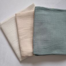 Set 3 mušelínových plenek 80 × 80 - smetanová, starozelená, natur