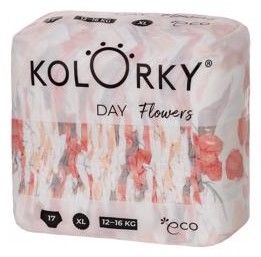 DAY - květy - XL (12-16 kg) - 17 ks - jednorázové eko plenky