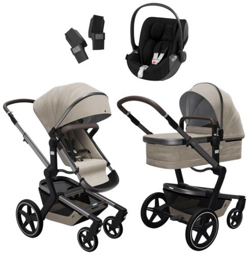 Day+ kompletní set Timeless Taupe 2021 + Cybex Cloud Z i-Size Deep Black 2021 + adaptéry Joolz