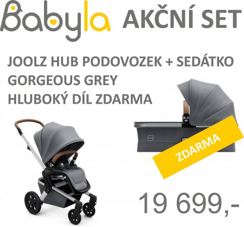 AKČNÍ SET HUB PODVOZEK + SEDÁTKO - GORGEOUS GREY + ZDARMA HLUBOKÝ DÍL