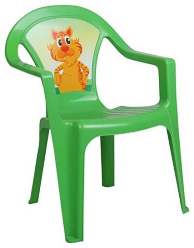Dětský zahradní nábytek - Plastová židle zelená Tygr