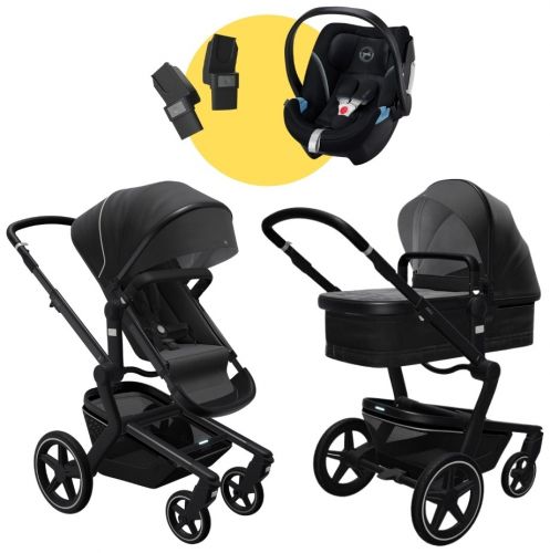 Day+ kompletní set | Brilliant Black 2021 + Cybex Aton 5 Deep black 2021 + Joolz adaptéry