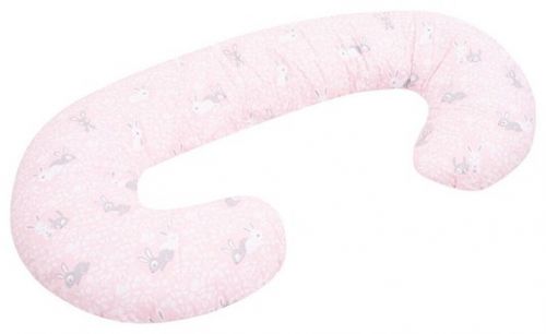 Univerzální kojící polštář ve tvaru C New Baby Králíčci růžový