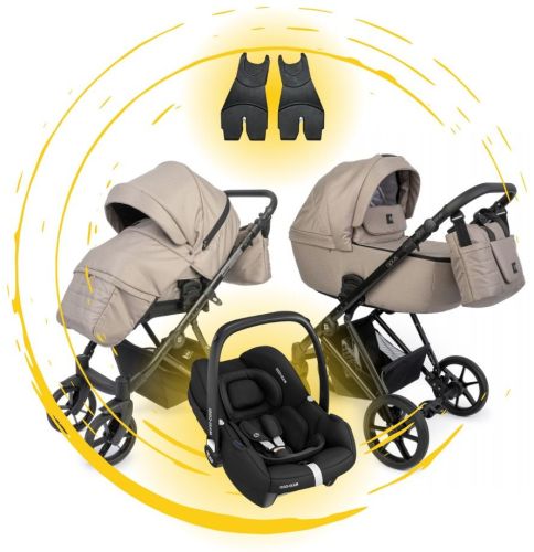 Prams Apus kočárek 2v1 (všechny barvy) + autosedačka Cabriofix + adaptéry