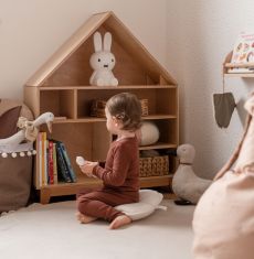 Montessori domečková police Woodle - prírodní drevo