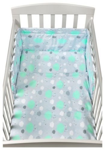 3-dílné ložní povlečení New Baby 90/120 cm obláčky mátové
