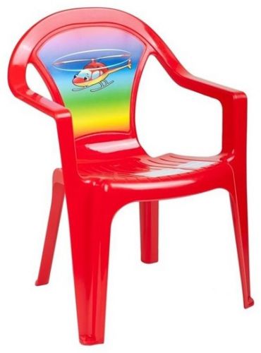 Dětský zahradní nábytek - Plastová židle červená vrtulník